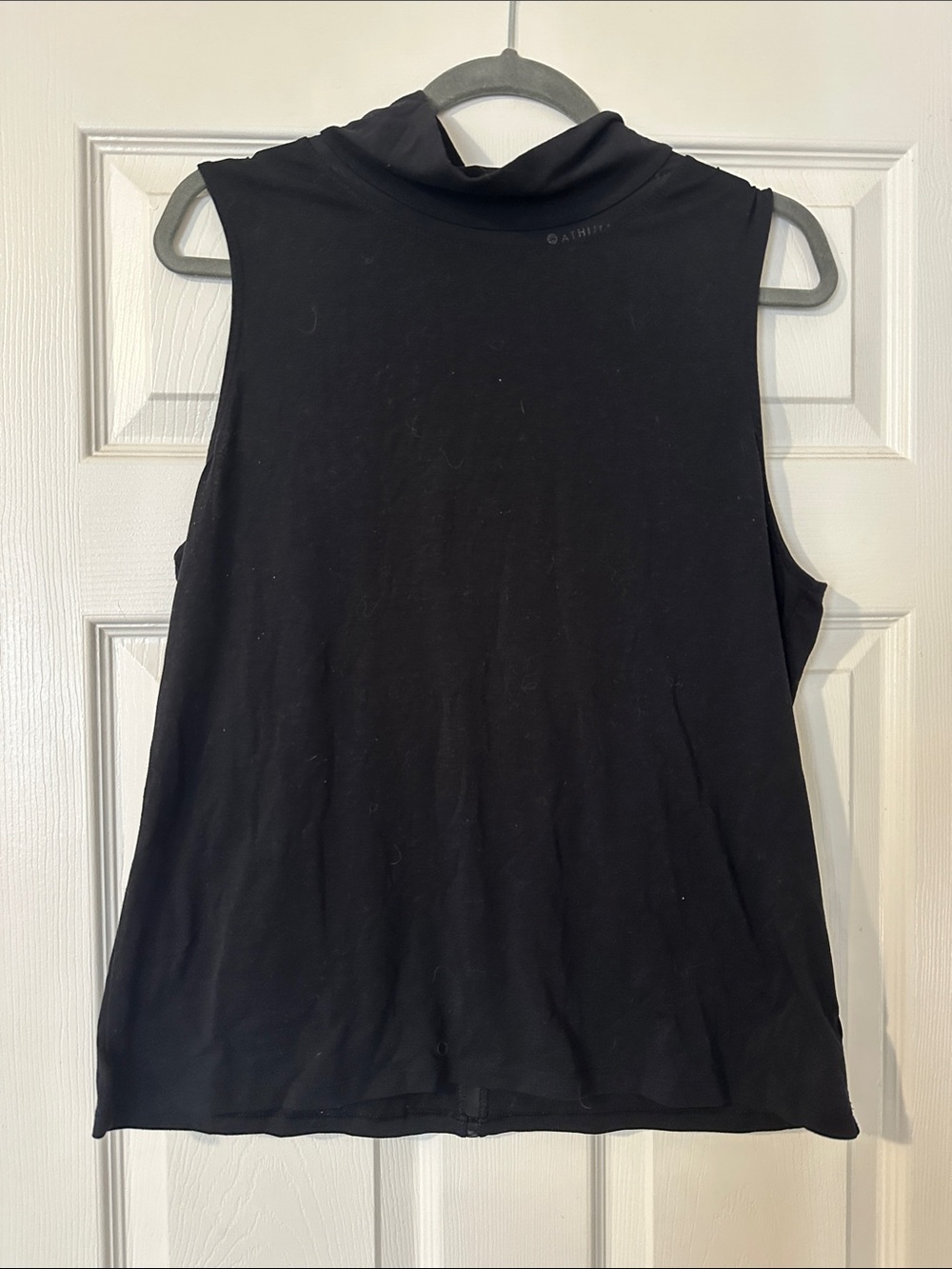 Athleta Black Sleeveless Mock Neck Top